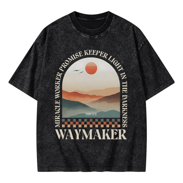 Miracle Worker Promise Keeper Light In The Darkness Christian Washed T-Shirt