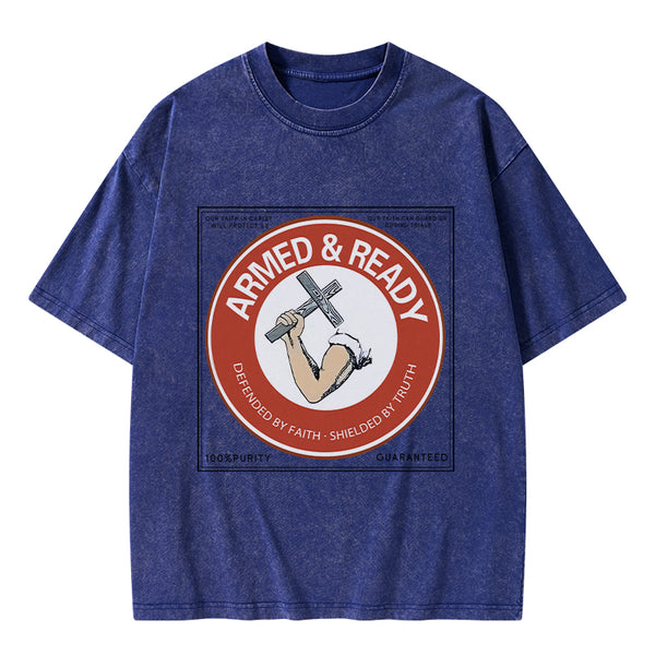 Defended By Faith Christian Washed T-Shirt