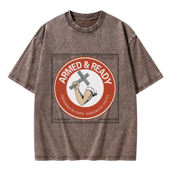 Defended By Faith Christian Washed T-Shirt