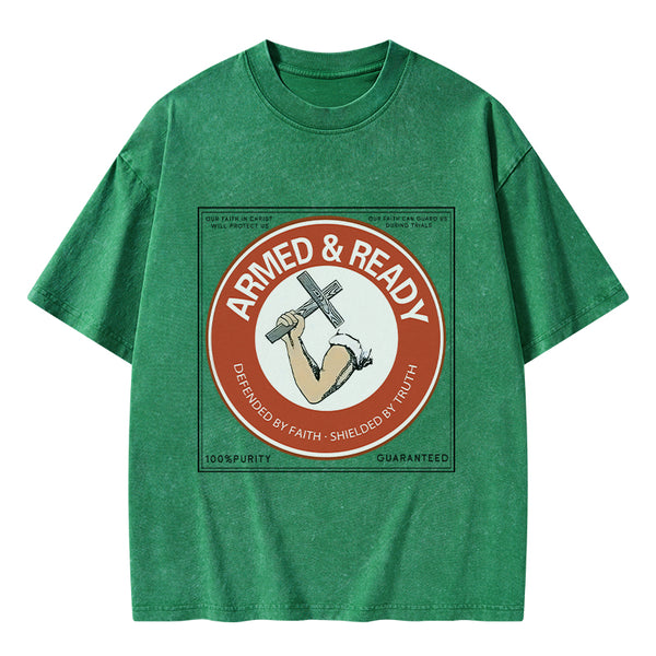Defended By Faith Christian Washed T-Shirt