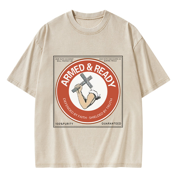 Defended By Faith Christian Washed T-Shirt