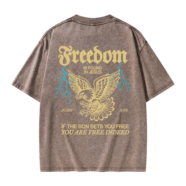 Freedom Is Found In Jesus Christian Washed T-Shirt