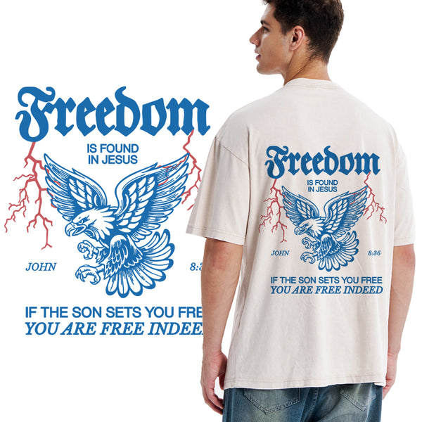 Freedom Is Found In Jesus Christian Washed T-Shirt