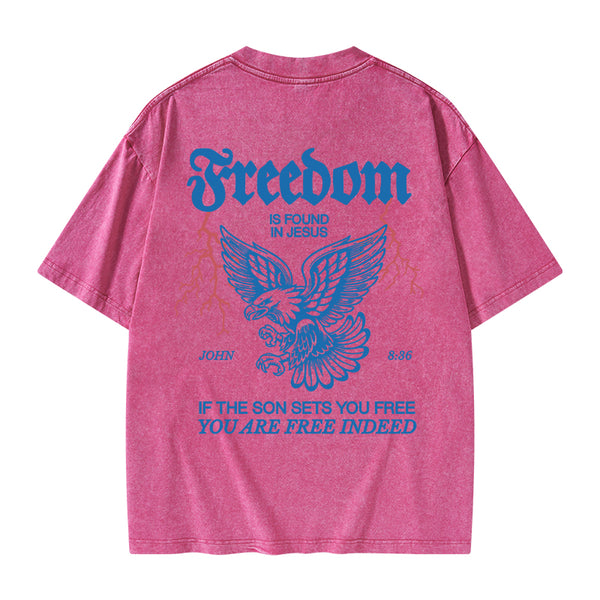 Freedom Is Found In Jesus Christian Washed T-Shirt