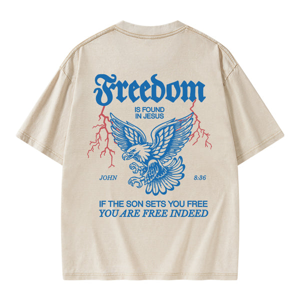 Freedom Is Found In Jesus Christian Washed T-Shirt