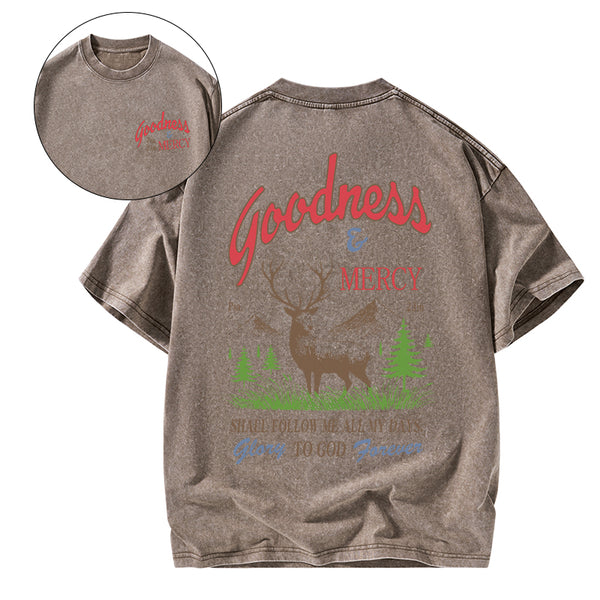 Goodness And Mercy Christian Washed T-Shirt