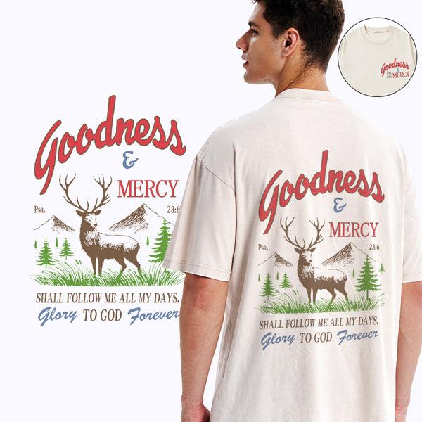 Goodness And Mercy Christian Washed T-Shirt