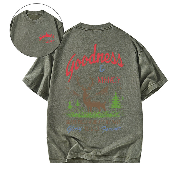 Goodness And Mercy Christian Washed T-Shirt