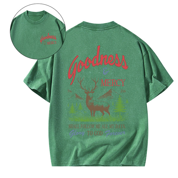 Goodness And Mercy Christian Washed T-Shirt