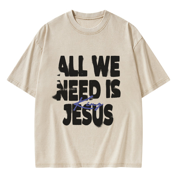 All We Need Is Jesus Christian Washed T-Shirt