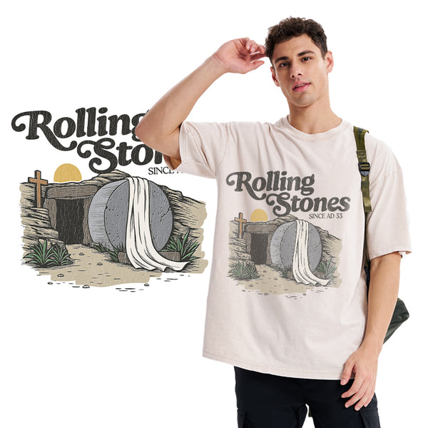 GC-WTS2021 Rolling Stone Since AD 33 Christian Washed T-Shirt