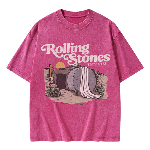 GC-WTS2021 Rolling Stone Since AD 33 Christian Washed T-Shirt