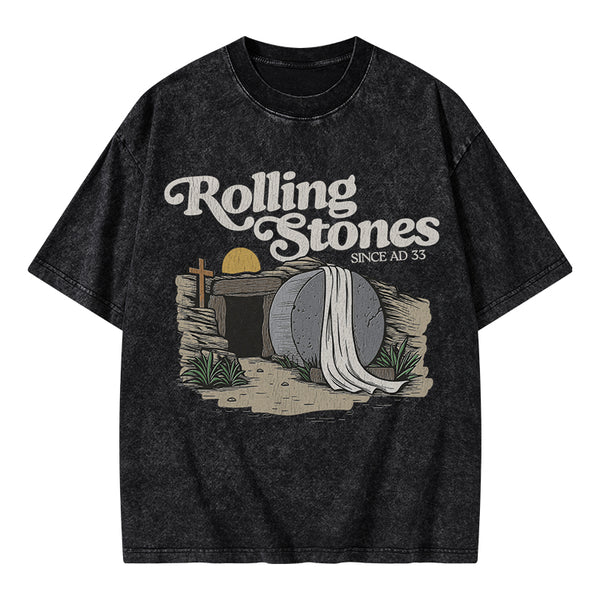 GC-WTS2021 Rolling Stone Since AD 33 Christian Washed T-Shirt