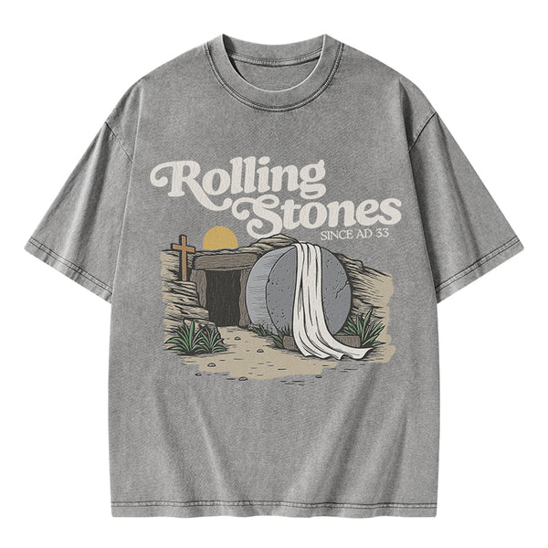 GC-WTS2021 Rolling Stone Since AD 33 Christian Washed T-Shirt