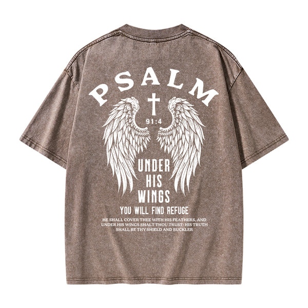 Under His Wings You Will Find Freedom Christian Washed T-Shirt