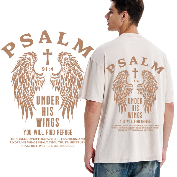 Under His Wings You Will Find Freedom Christian Washed T-Shirt