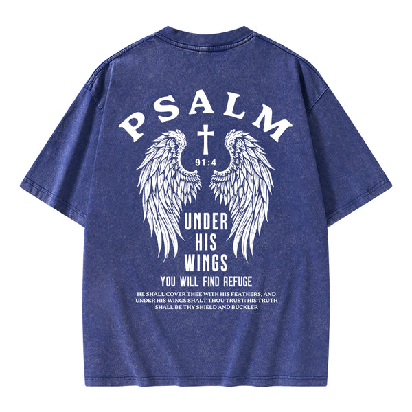Under His Wings You Will Find Freedom Christian Washed T-Shirt