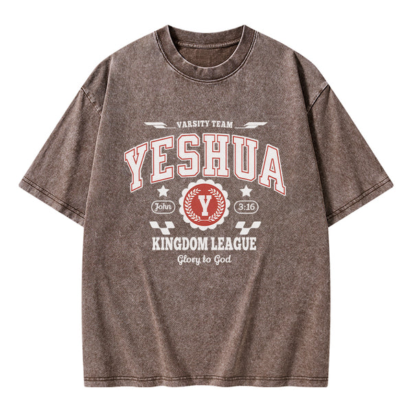 Yeshua Kingdom League Christian Washed T-Shirt