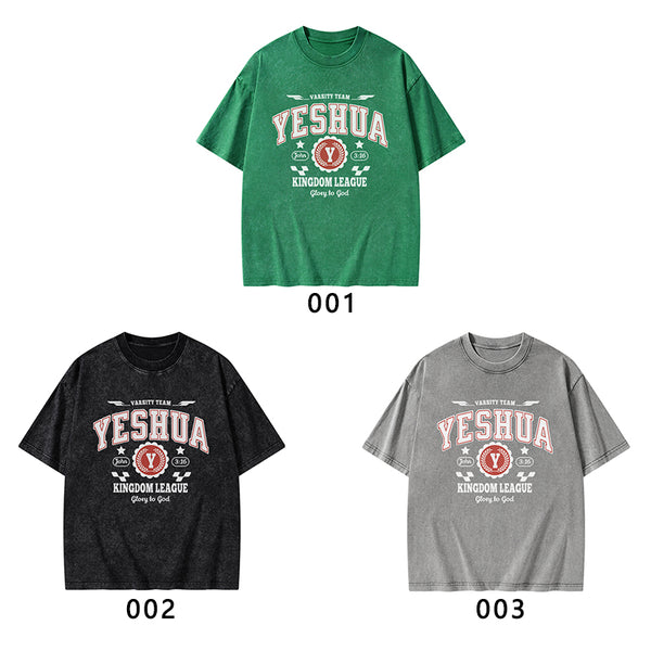 Yeshua Kingdom League Christian Washed T-Shirt