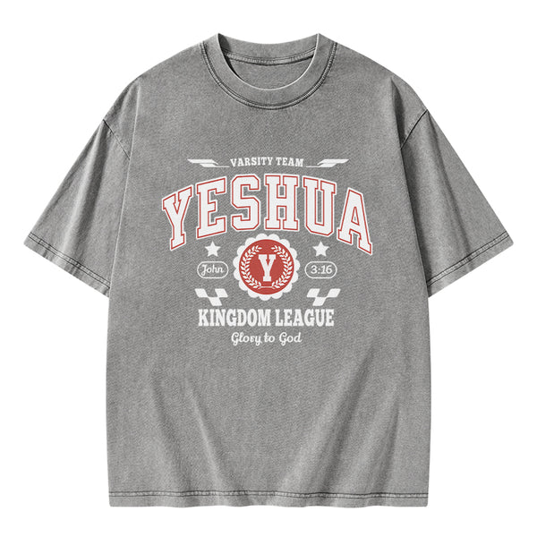 Yeshua Kingdom League Christian Washed T-Shirt