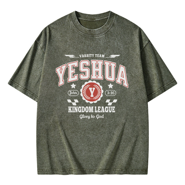 Yeshua Kingdom League Christian Washed T-Shirt