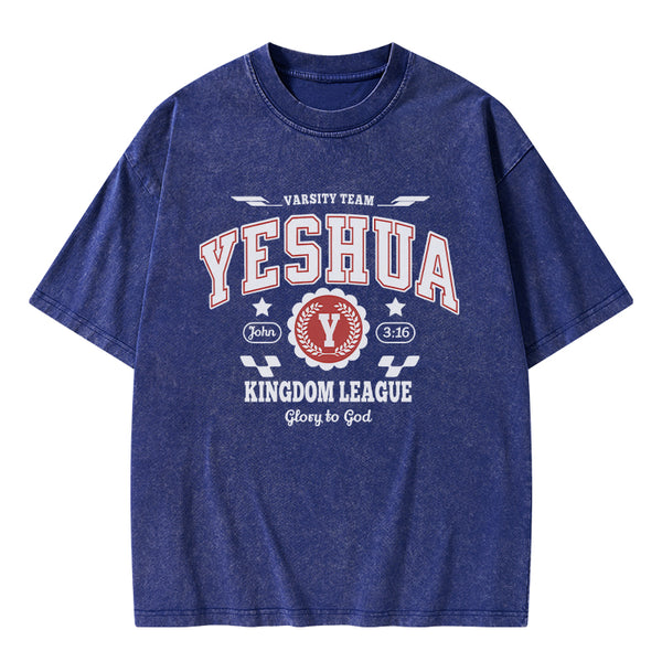 Yeshua Kingdom League Christian Washed T-Shirt