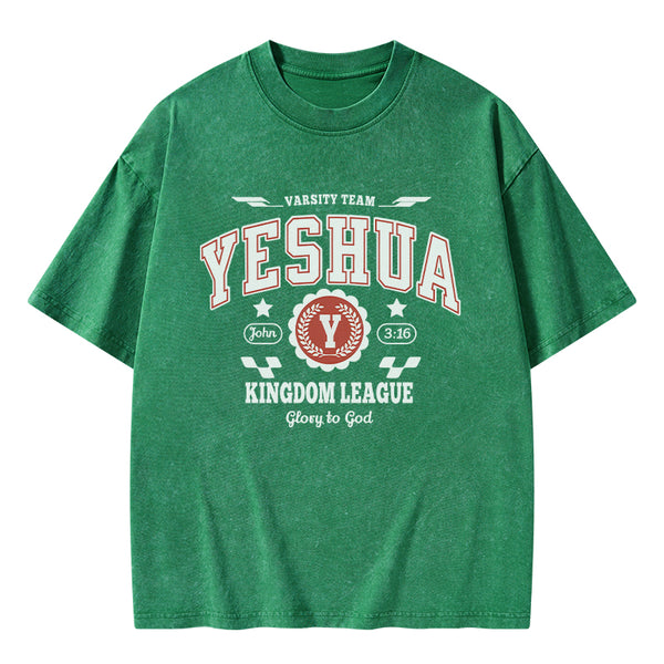 Yeshua Kingdom League Christian Washed T-Shirt