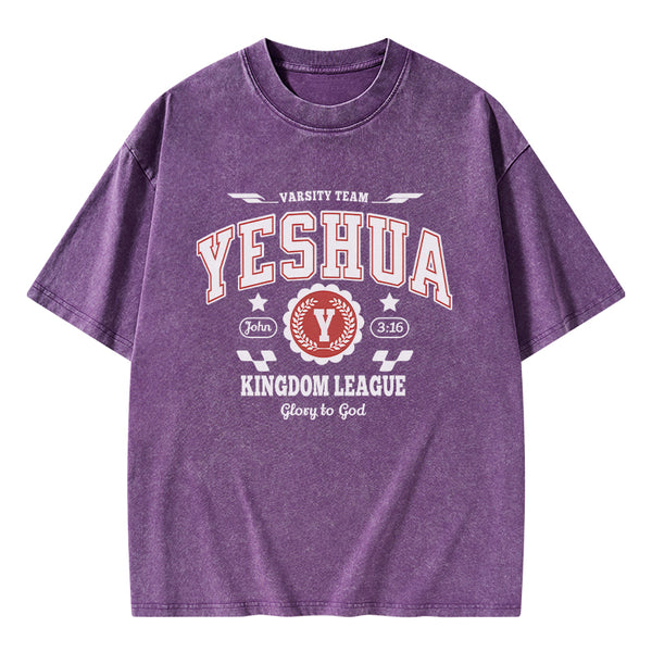 Yeshua Kingdom League Christian Washed T-Shirt