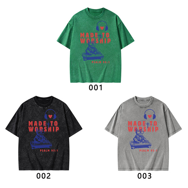 Made To Worship Christian Washed T-Shirt