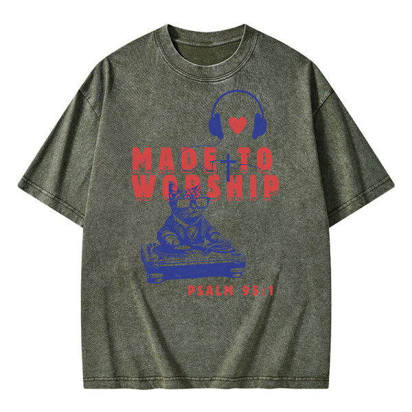 Made To Worship Christian Washed T-Shirt