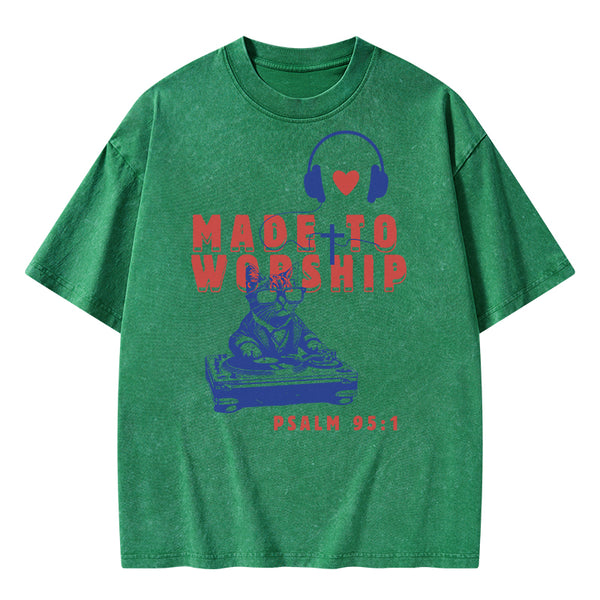 Made To Worship Christian Washed T-Shirt