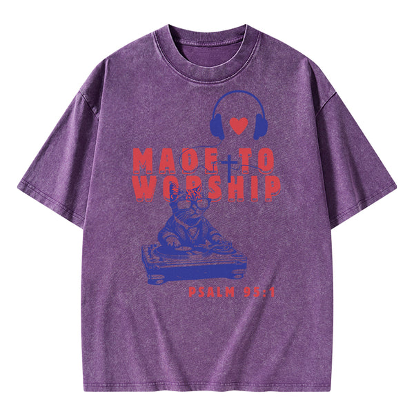 Made To Worship Christian Washed T-Shirt