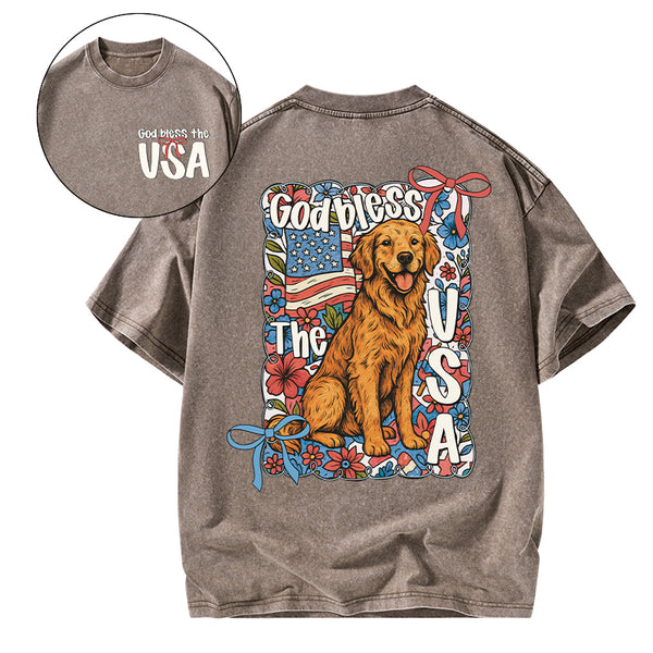 God Blessed The USA Christian Washed T-Shirt