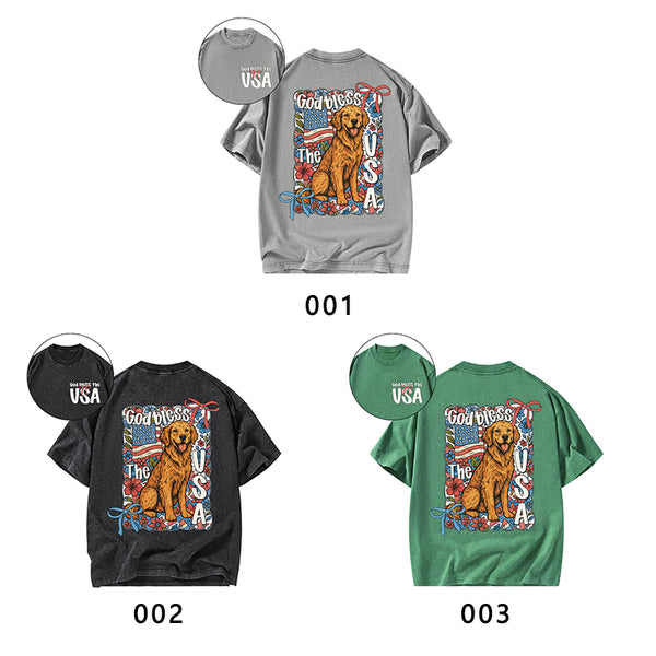 God Blessed The USA Christian Washed T-Shirt