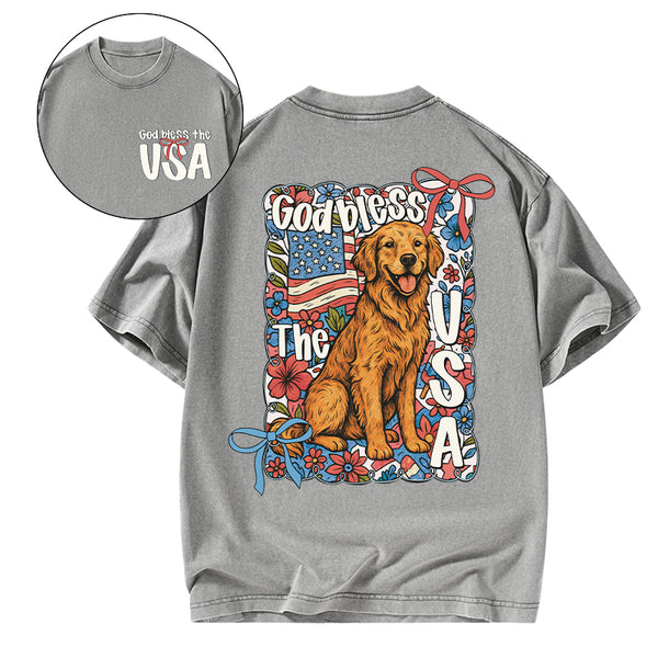 God Blessed The USA Christian Washed T-Shirt