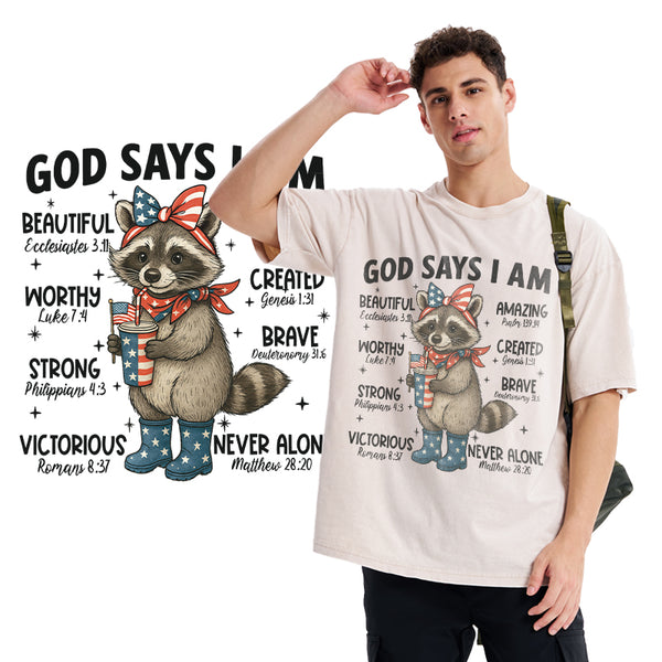 God Say I Am Never Alone Christian Washed T-Shirt