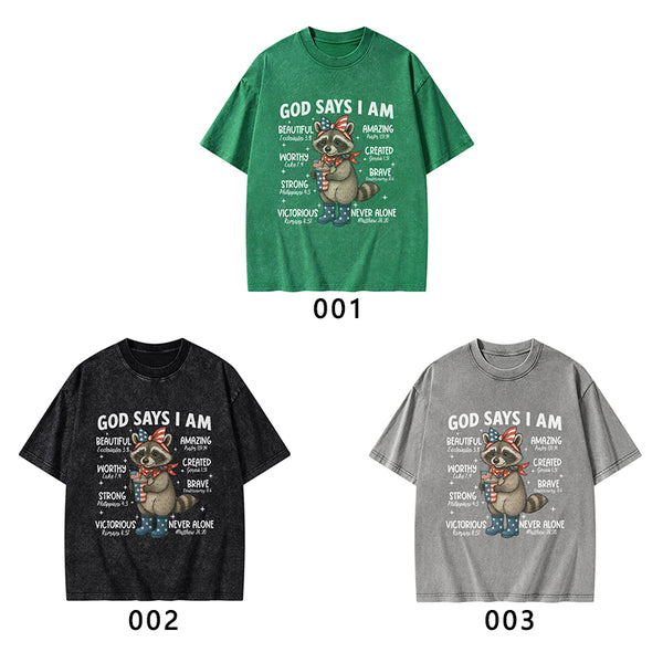 God Say I Am Never Alone Christian Washed T-Shirt