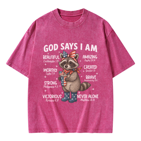 God Say I Am Never Alone Christian Washed T-Shirt