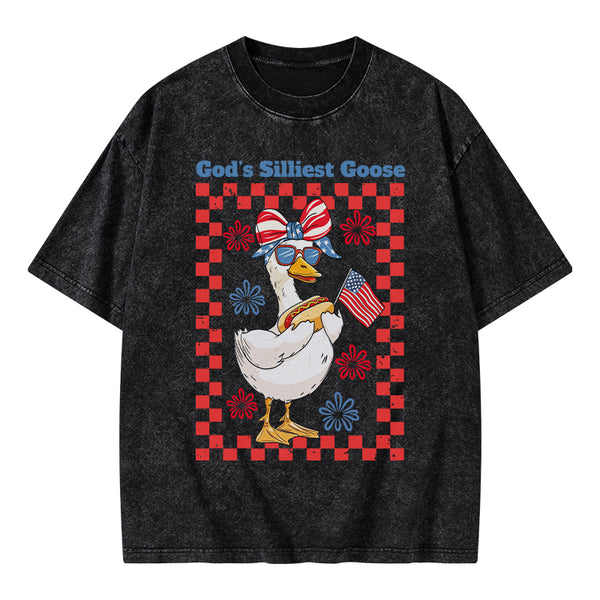God's Silliest Goose Christian Washed T-Shirt