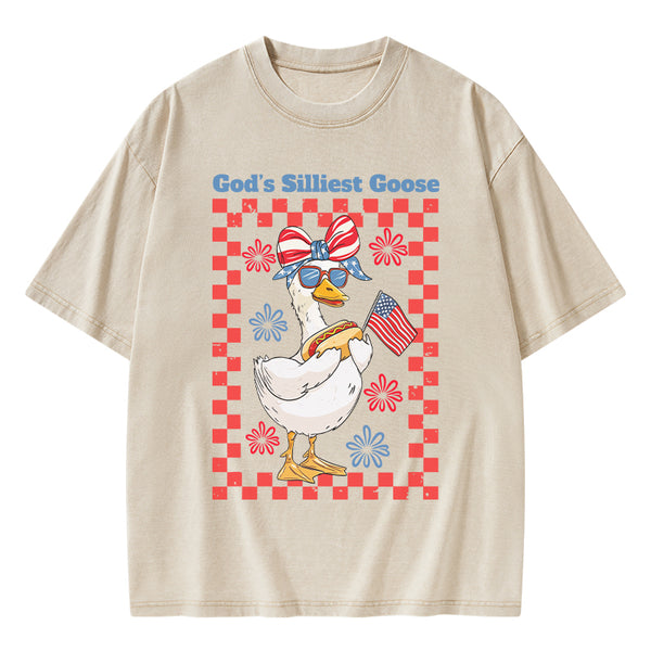 God's Silliest Goose Christian Washed T-Shirt