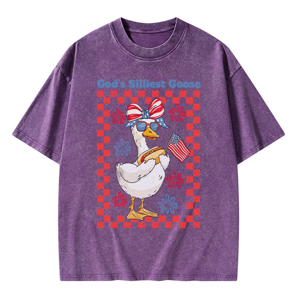 God's Silliest Goose Christian Washed T-Shirt