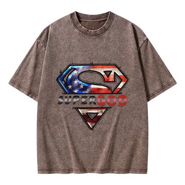 Super God Christian Washed T-Shirt