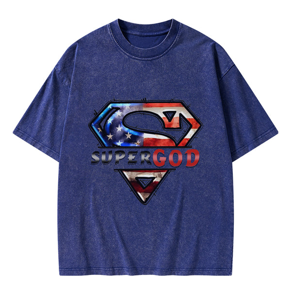 Super God Christian Washed T-Shirt