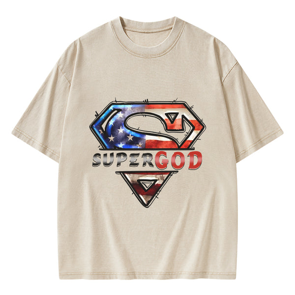 Super God Christian Washed T-Shirt