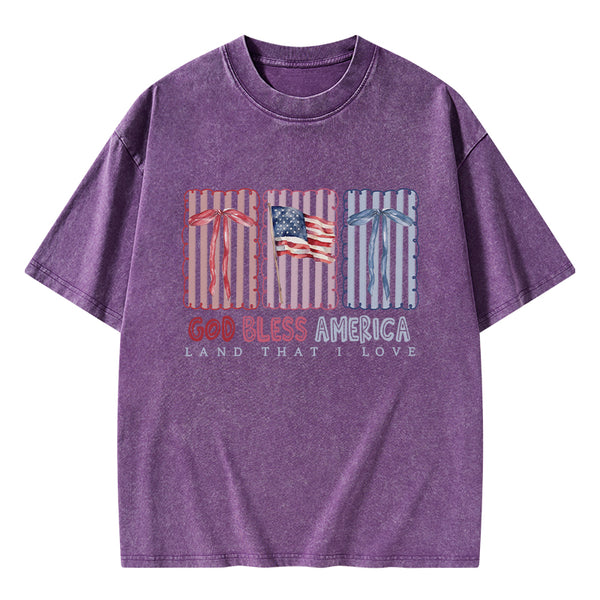 God Blessed America Chrirstian Washed T-Shirt