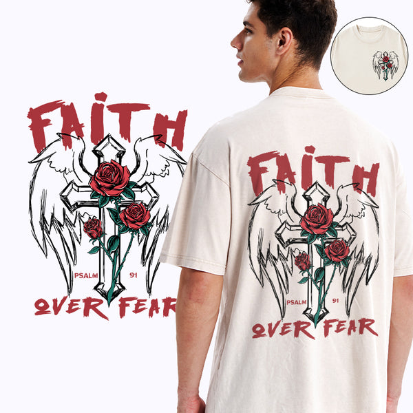 Faith Over Fear Christian Washed T-Shirt
