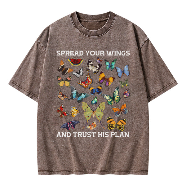 Spread Your Wings Christian Washed T-Shirt