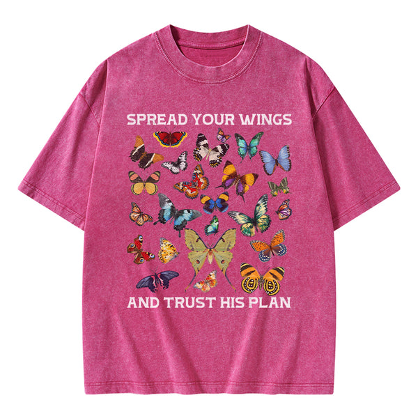 Spread Your Wings Christian Washed T-Shirt