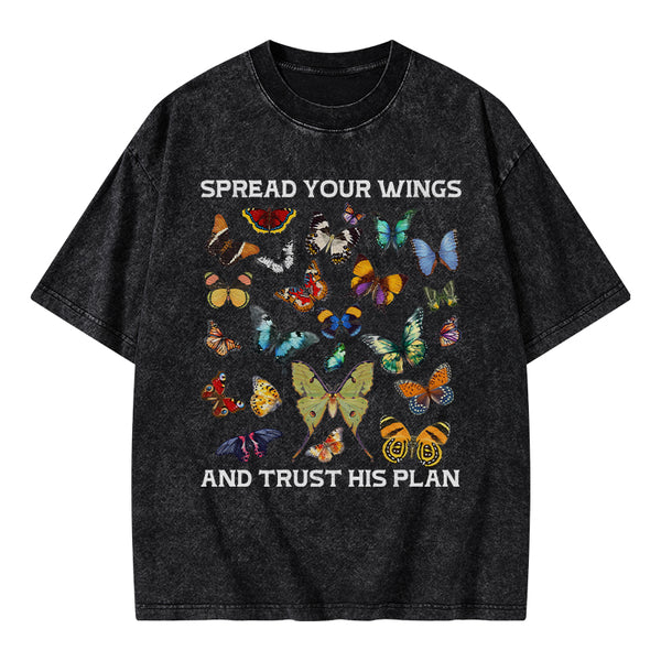 Spread Your Wings Christian Washed T-Shirt