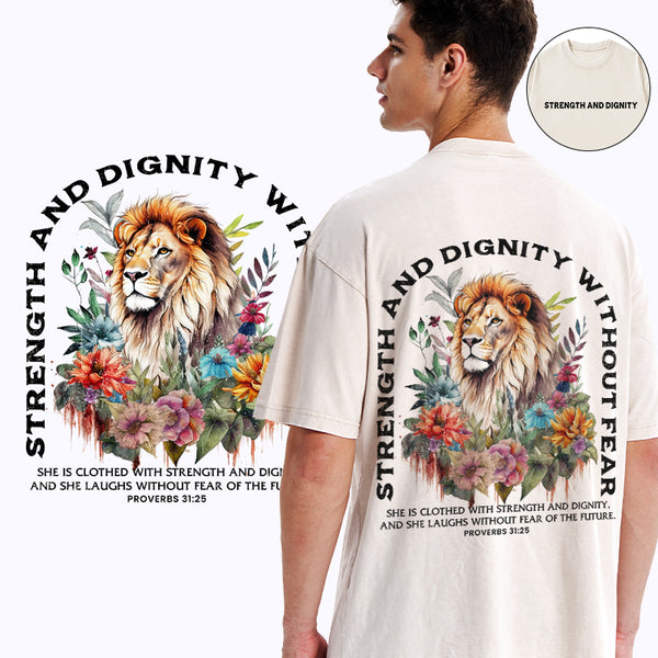 Strength And Dignity Without Fear Christian Washed T-Shirt